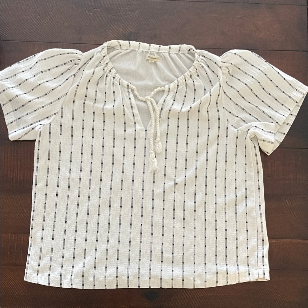 Madewell Striped White and Black Shirt